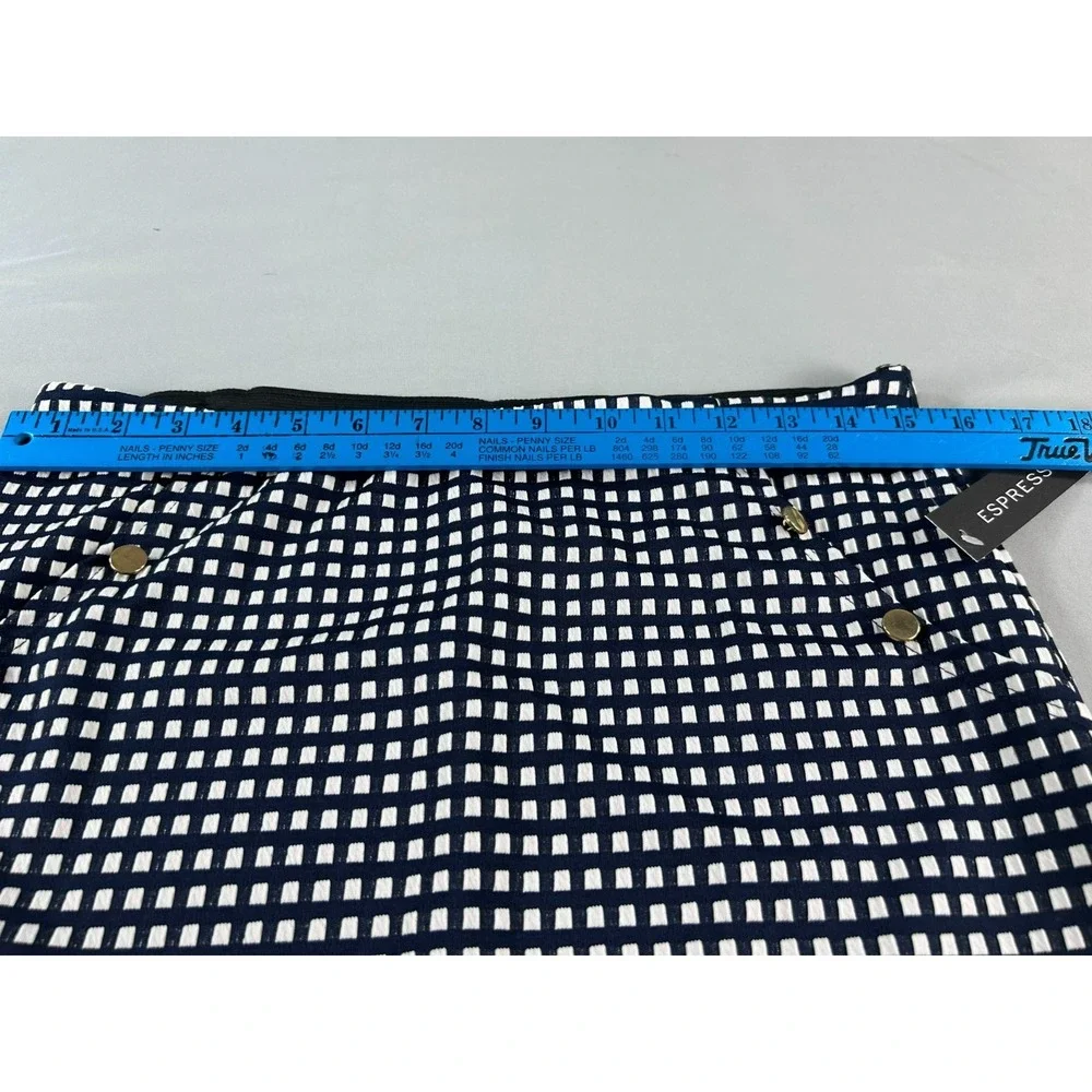 Espresso‎ Womens Skirt XL Blue White Check Pencil Stretch Chic Preppy